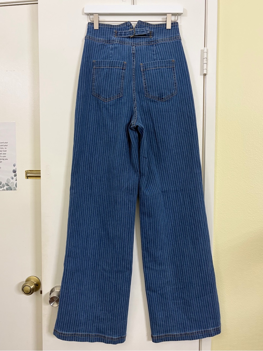 NWT House of Harlow 1960 Pinstripe Denim Vest Wide Leg Jeans Matching Set Size 6 - Picture 10 of 15